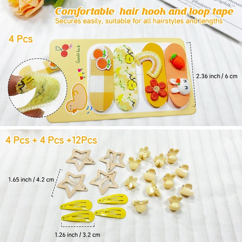 Cherocito 400 Pcs Baby Girls Hair Accessories Set,Baby Girls Hair Ties,Flower Bows Rubber Bands,Hair-friendly Hair Clip,Soft Elastic Hair Bands,Claw Clip(Yellow) - Image 4